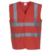 Yoko Hi-Vis Two Band and Braces Waistcoat - Red Size 3XL