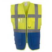 Yoko Executive Waistcoat - Yellow/Royal Blue Size S