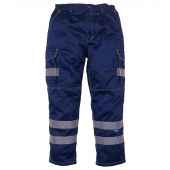 Yoko Hi-Vis Cargo Trousers with Knee Pad Pockets - Navy Size 42/L